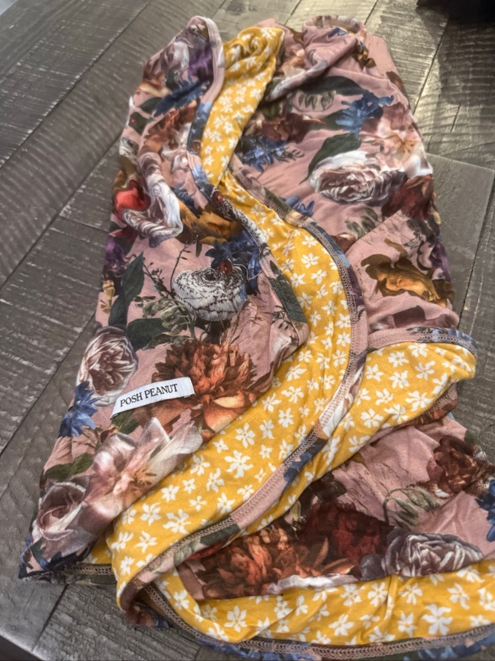 Posh Peanut Floral Luxette Bamboo Blanket